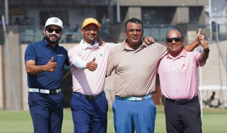 Golfers at Hyderabad Premier Golf League on Tuesday.