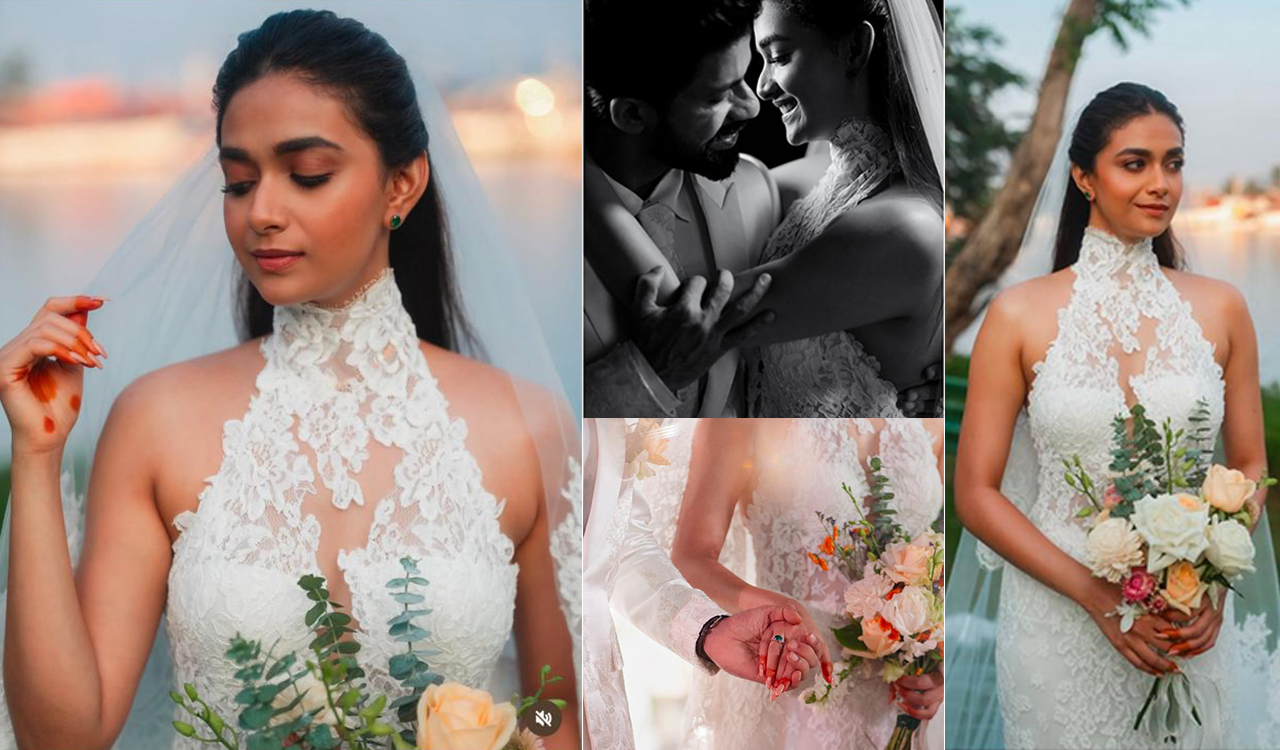 Keerthy Suresh shares stunning pictures from her white wedding