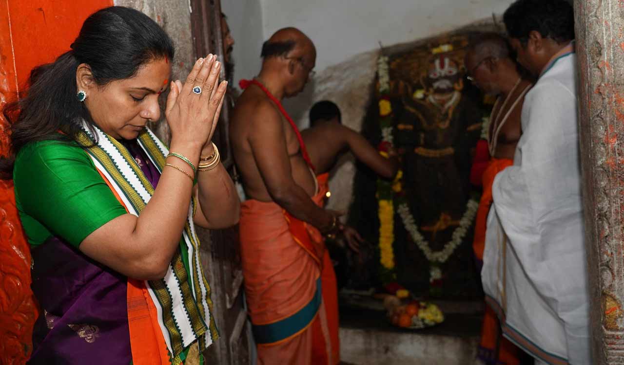 BRS MLC Kavitha demands Congress govt to continue Kondagattu development