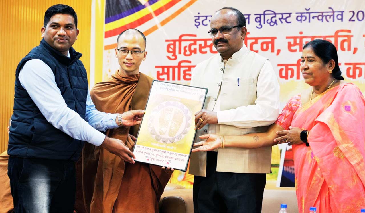 Former Buddhavanam Special Officer Mallepalli Laxmaiah honoured