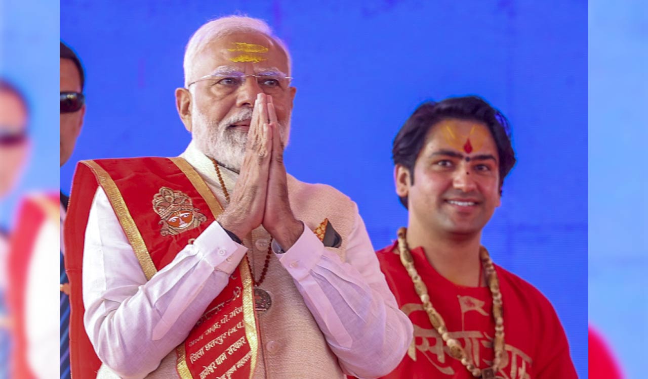 Modi lays foundation for cancer hospital in Madhya Pradesh’s Bageshwar Dham
