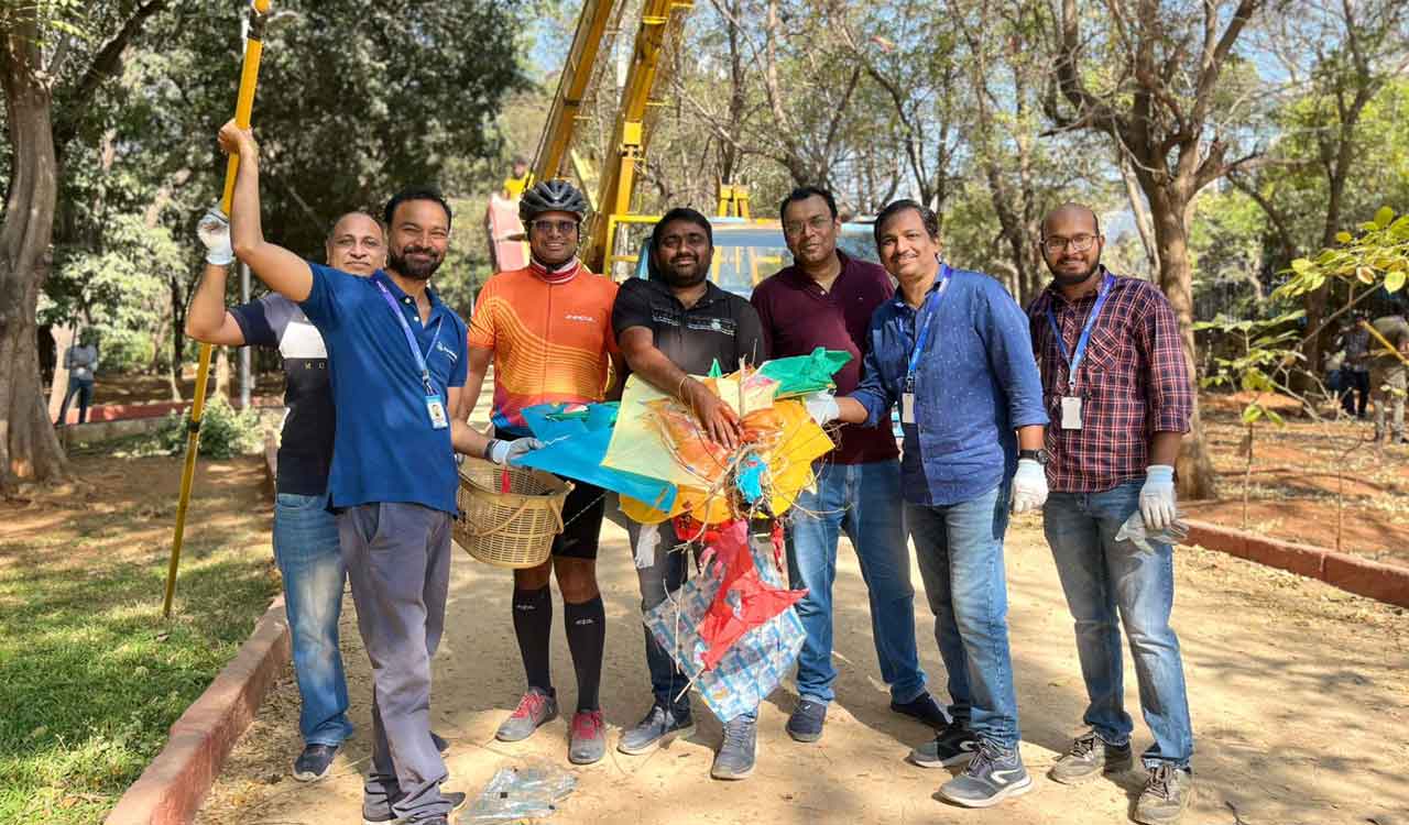 Cleanup drive at Indira Park: 40kg of discarded manja collected in 3 hours