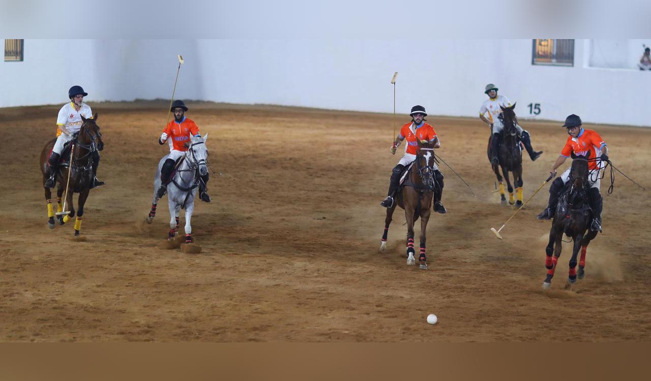 Team France and Team UK clash in Polo Telangana Tourism Cup league game in Hyderabad