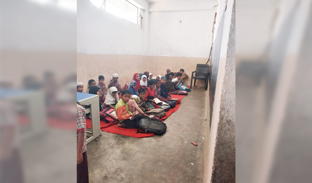 State-run schools cramped into small residential spaces in Hyderabad’s Old City