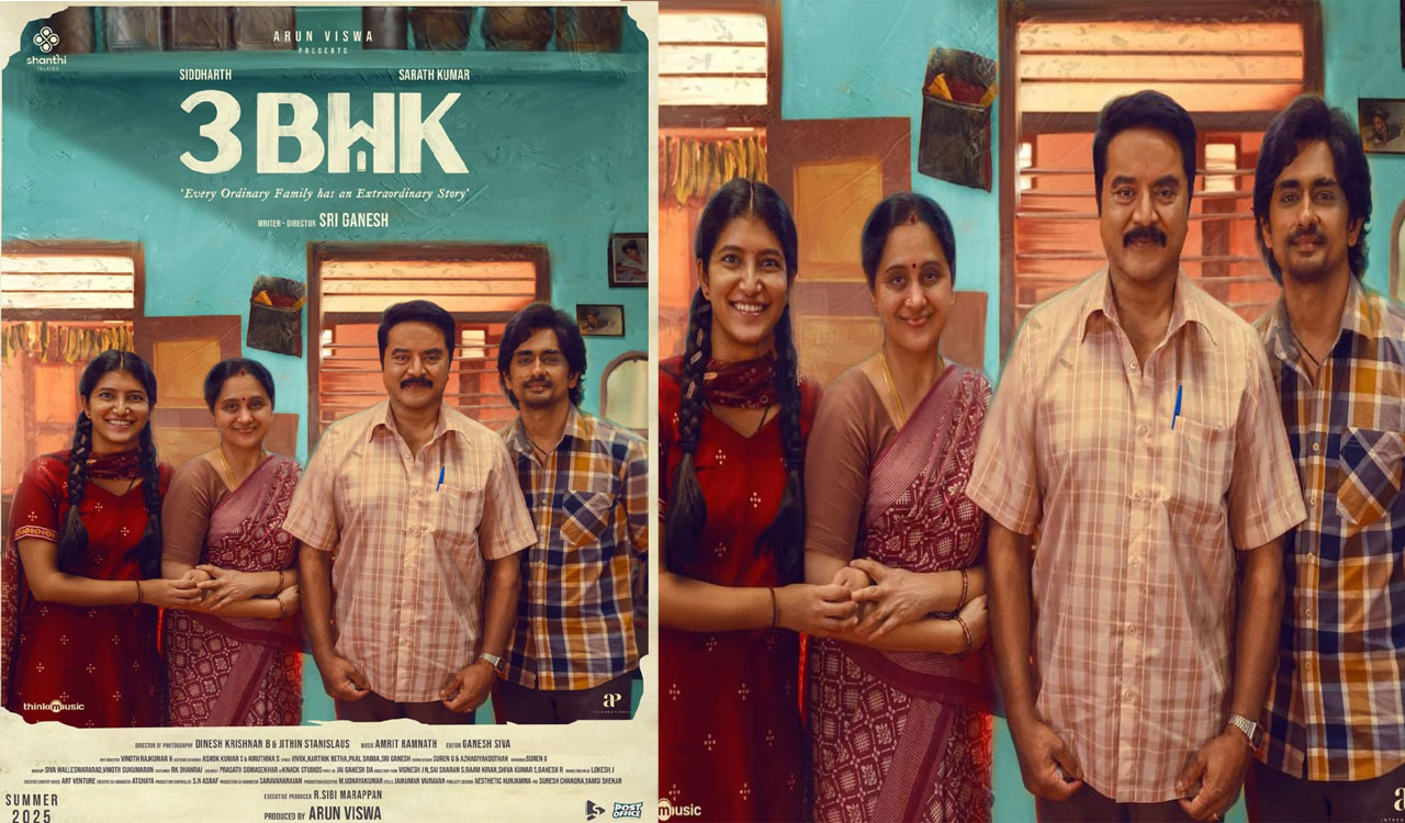 Siddharth’s 3 BHK title teaser unveiled