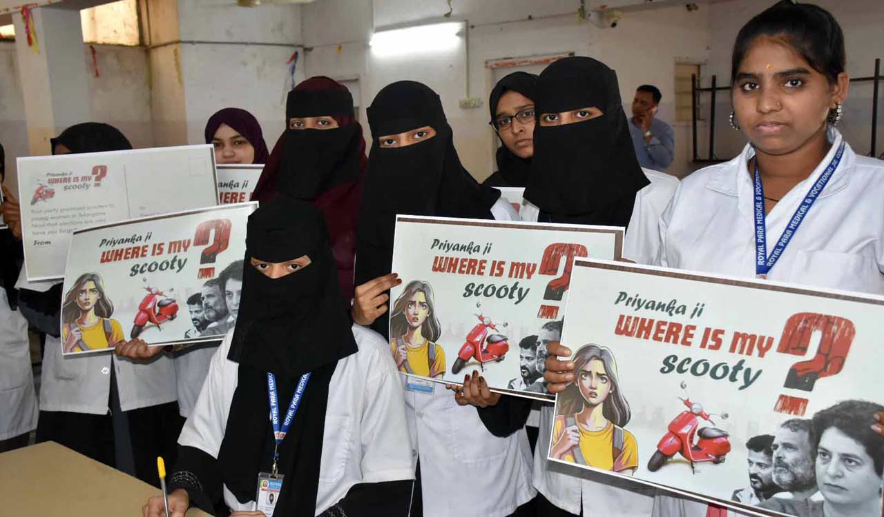 Where is my scooty? Telangana girl students question Priyanka Gandhi