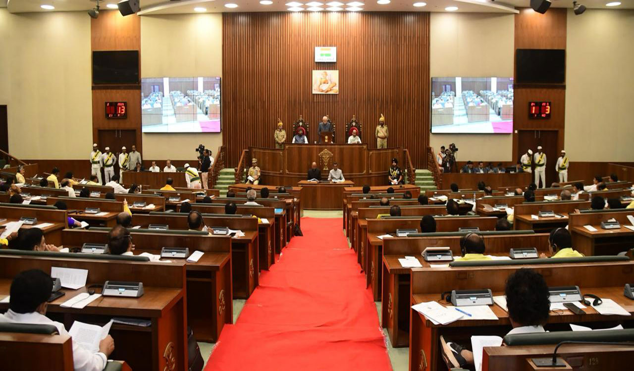 Andhra Pradesh Assembly commences amid sloganeering by YSRCP legislators