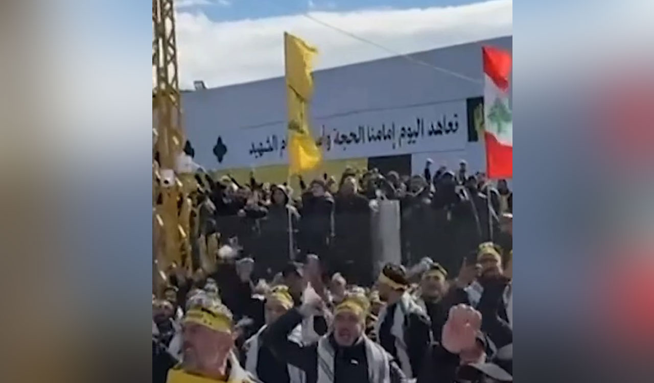 Tens of thousands gather in Beirut for Hezbollah leaders’ funeral amid Israeli flyovers