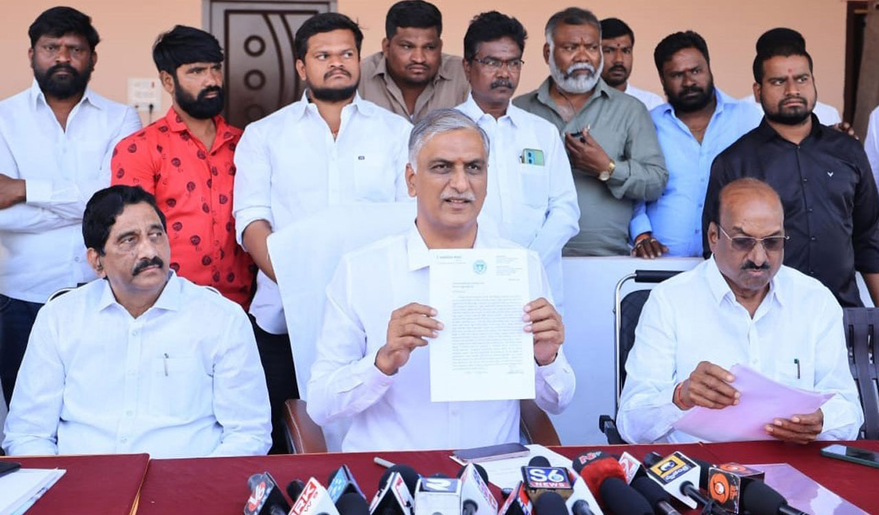 Harish Rao demands release of Rs 432 crore as bonus to farmers immediately