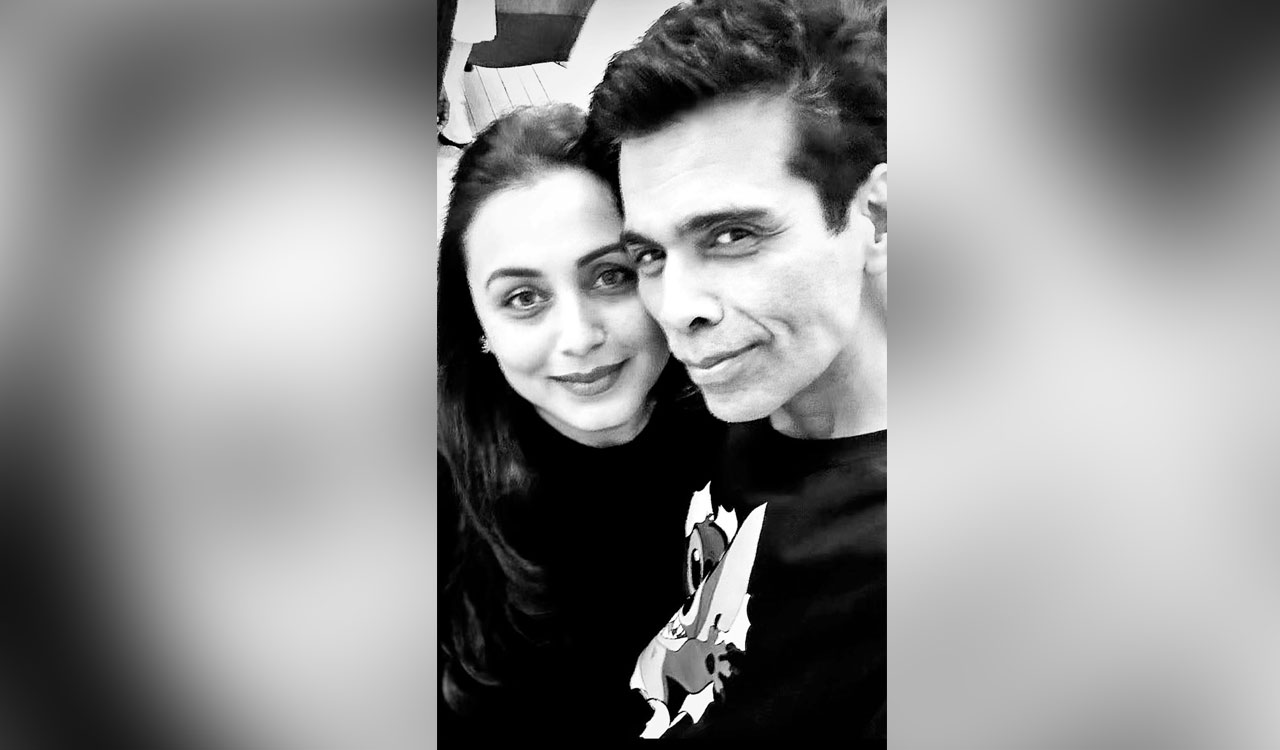 Karan Johar, Rani Mukerji spread monochrome magic in selfie