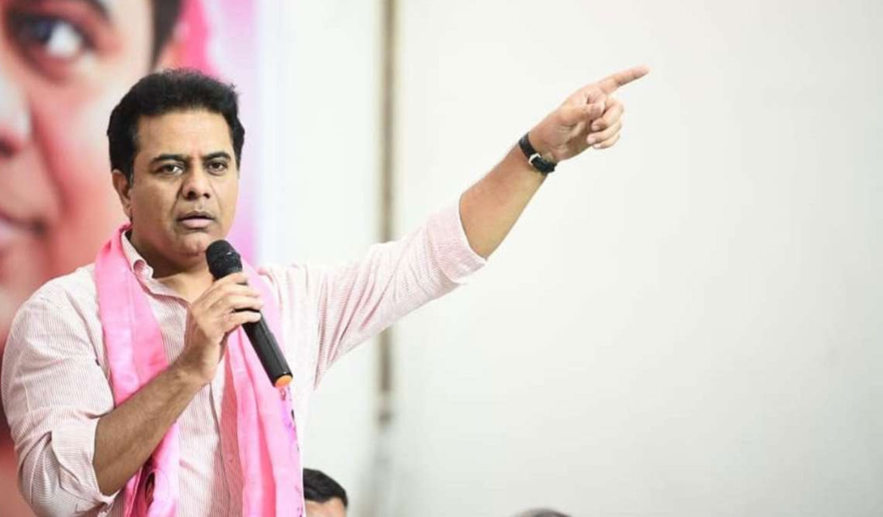 KT Rama Rao holds Congress responsible for Telangana’s crisis, farmer suicides