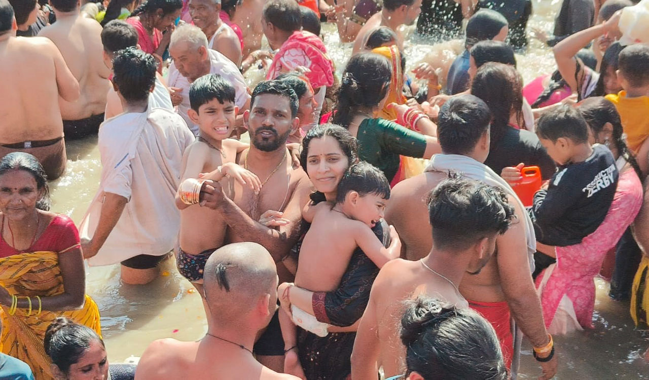 Telugu NRIs from Gulf embrace spirituality at Maha Kumbh Mela