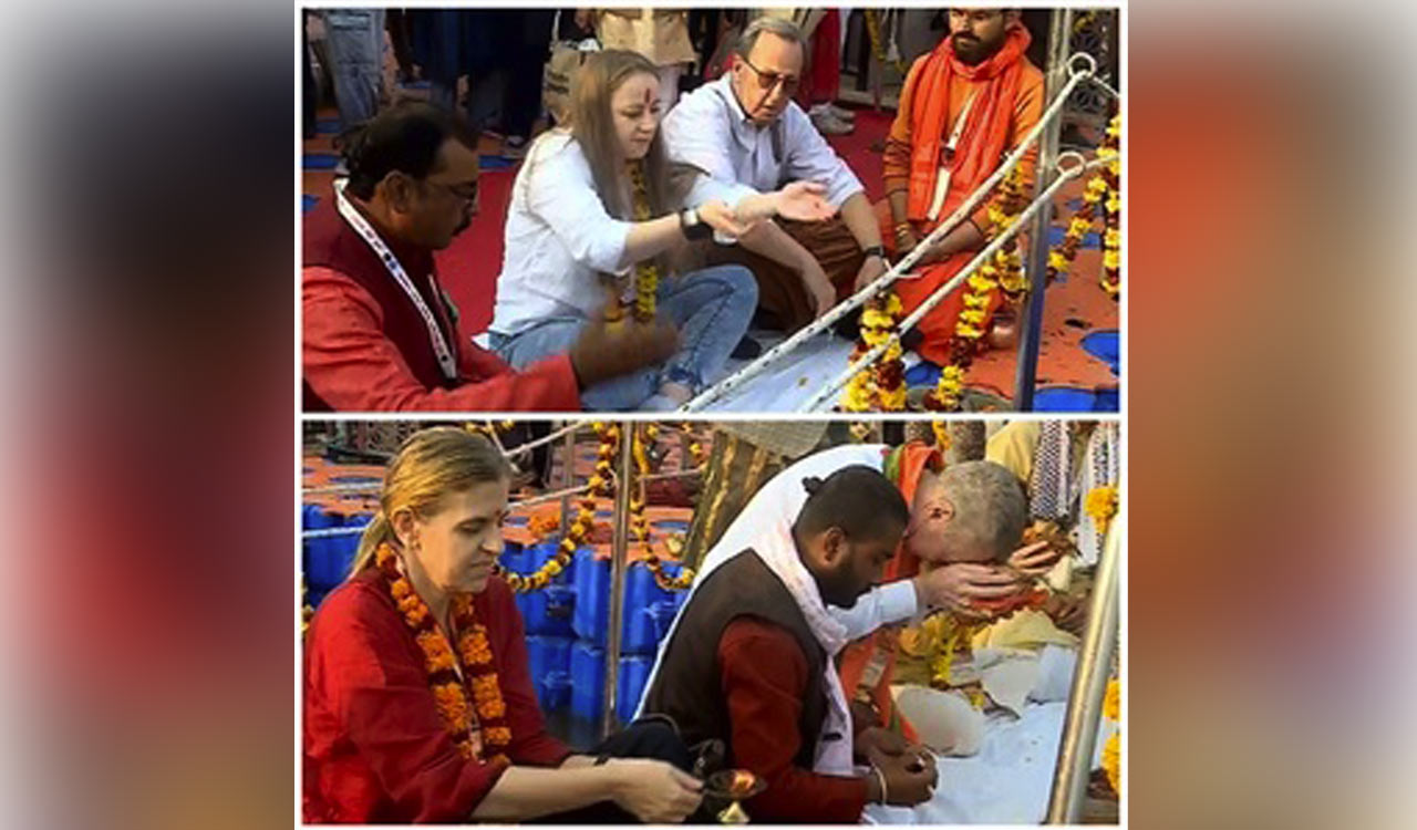 118-member foreign delegation takes sacred bath at Maha Kumbh, praises Indian culture