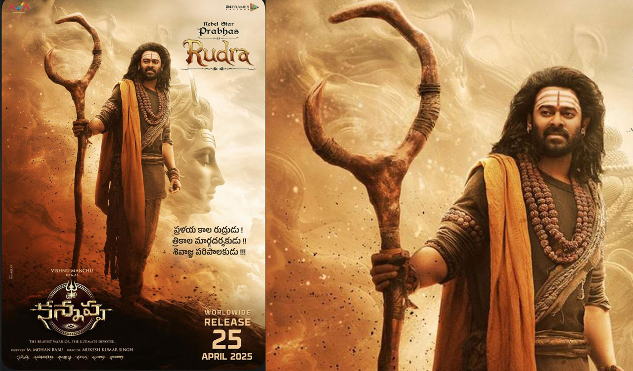 Prabhas’ look as Rudra from Kannappa unveiled