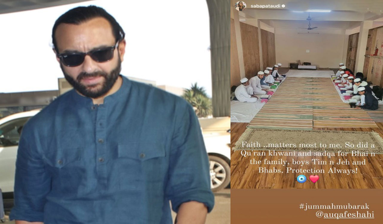 Saif’s sister Saba performs ‘sadqa’ for brother, ‘bhabs’ Kareena’s protection