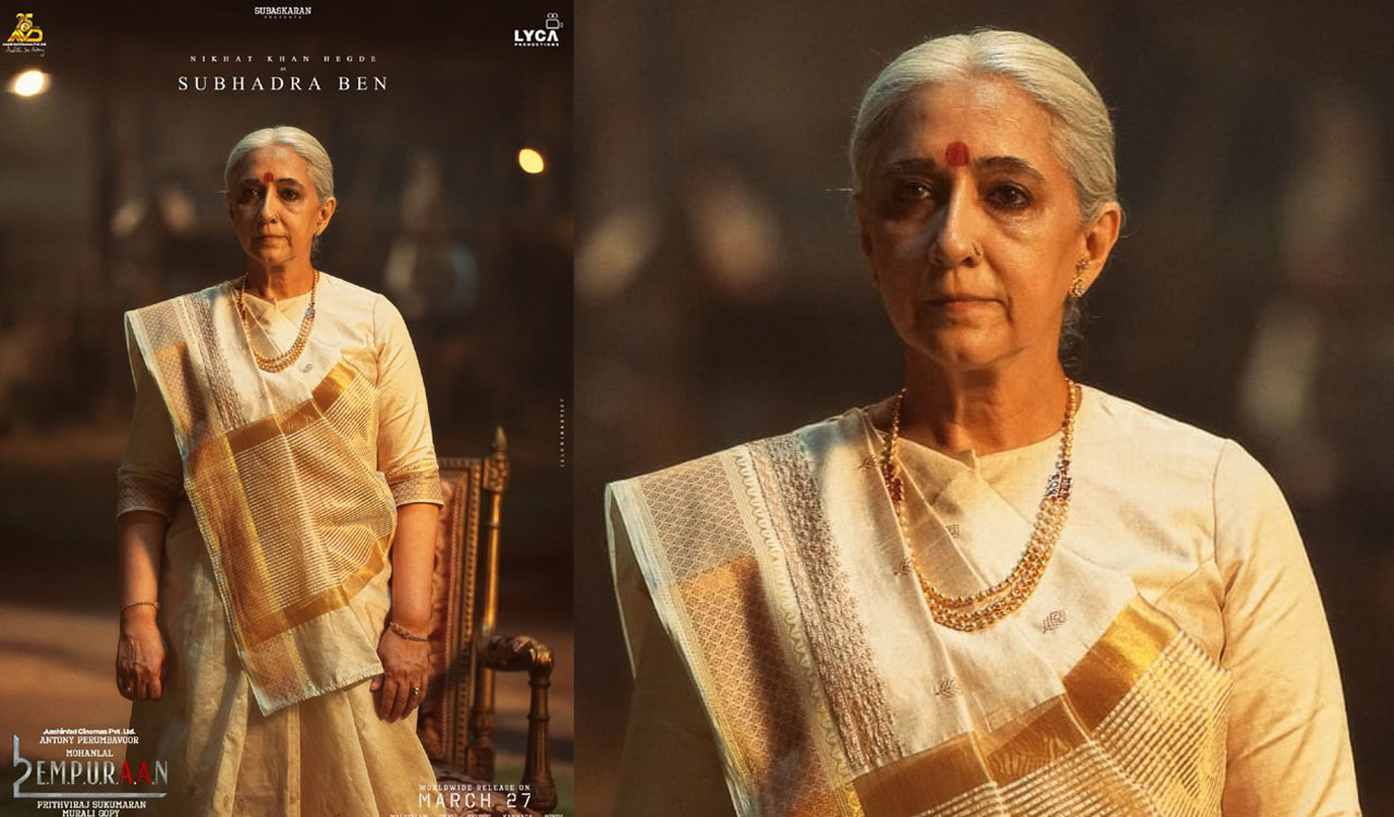 Mohanlal introduces Nikhat Khan as Subhadra Ben in L2: Empuraan