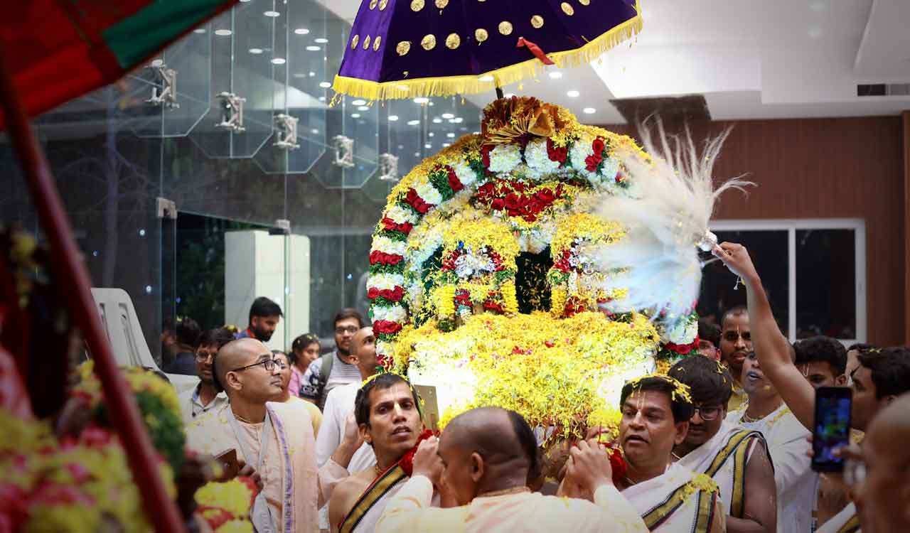 ‘Pallaki Utsavam’, ‘Maha Abhishekam’ mark Sri Gaura Purnima at Hare Krishna Golden Temple