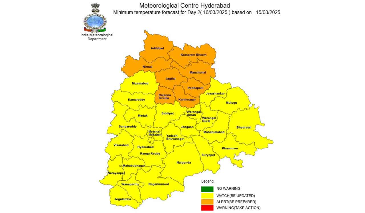 Several districts across Telangana experience heat wave conditions on Saturday