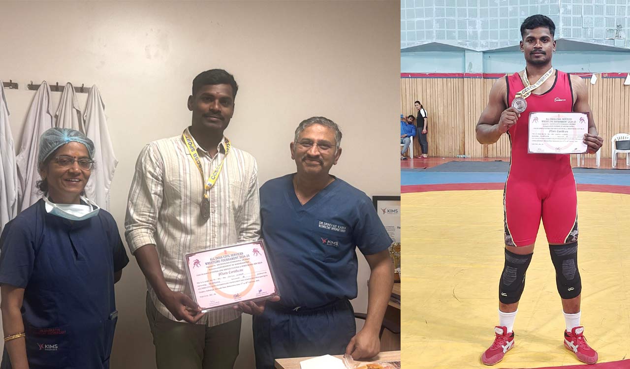 Hyderabad wrestler Charan overcomes knee injury, wins gold after surgery