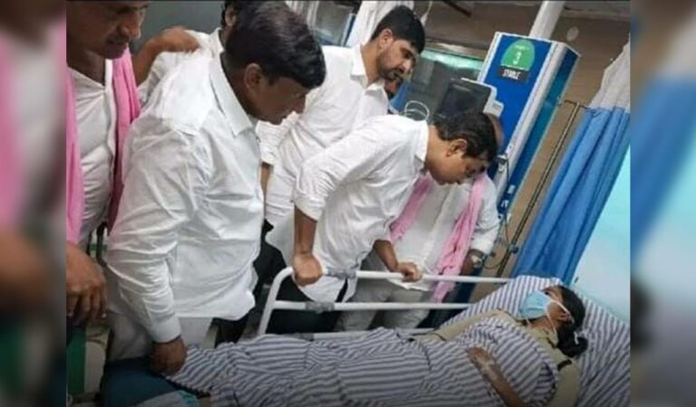 KTR visits woman cop injured in BRS bike rally in Telangana's Karimnagar