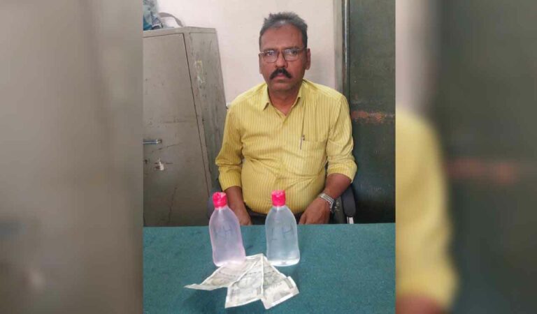 ACB sleuths trapped a senior assistant at the excise and prohibition superintendent office in Khammam.
