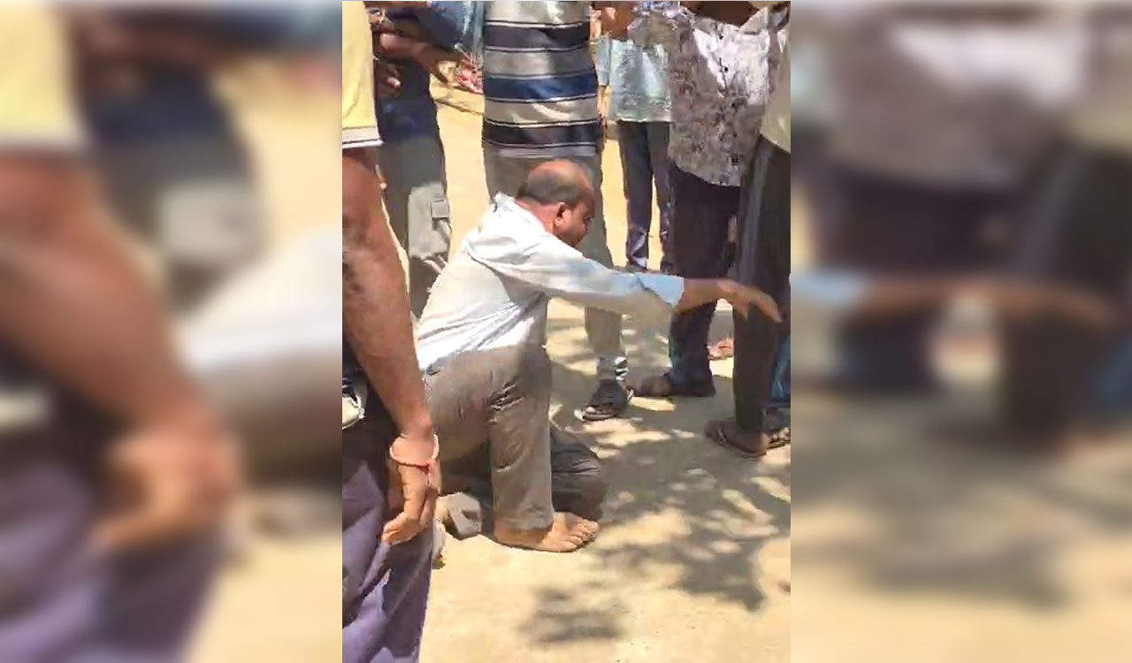 WATCH: Drunk government schoolteacher thrashed for misbehaving with girl student in Telangana’s Kothagudem
