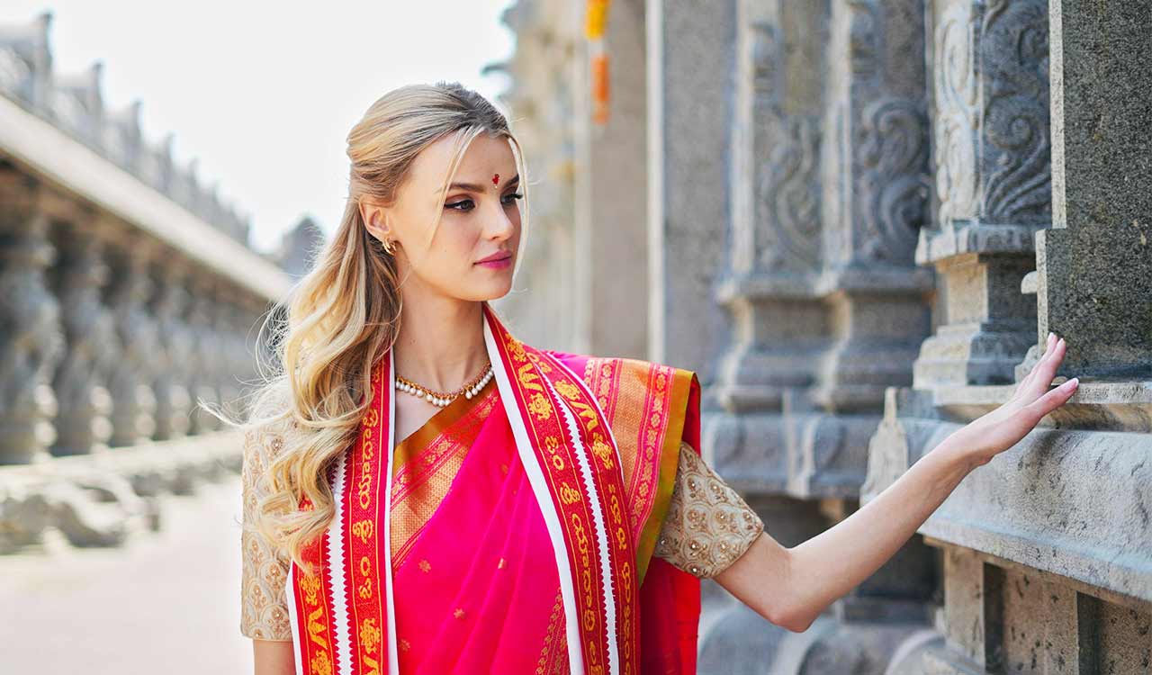 Watch: Miss World Krystyna Pyszkova visits Telangana’s Yadadri temple