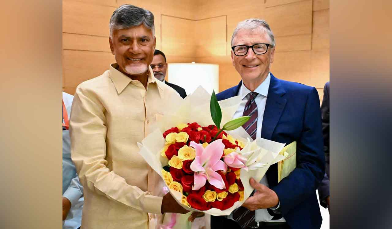 Bill Gates discusses healthcare, technology with JP Nadda, Chandrababu Naidu