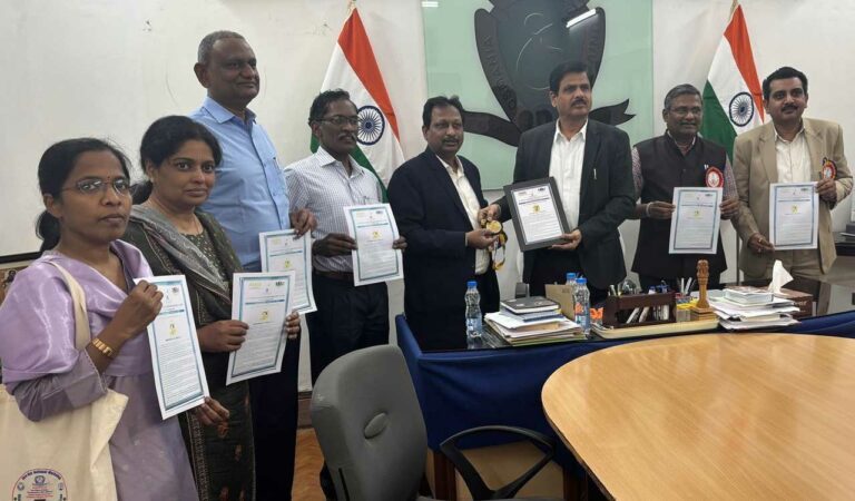 Osmania University Senior Prof Dr D Sreeramulu honoured with ICFAI Best Teacher Award, gold medal