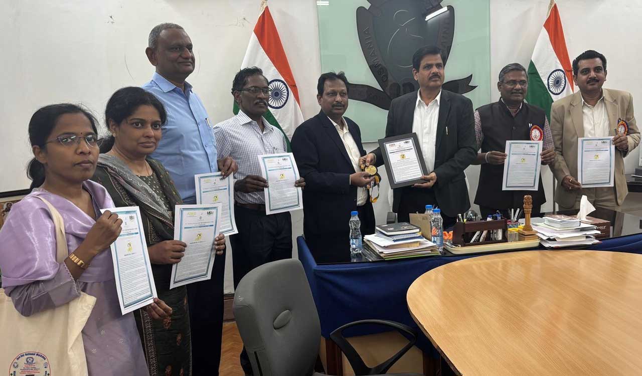 Osmania University Senior Prof Dr D Sreeramulu honoured with ICFAI Best Teacher Award, gold medal