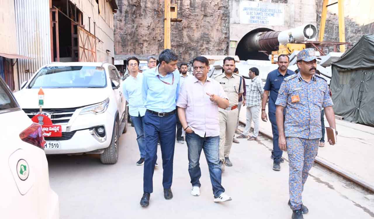 NDMA top official inspects rescue operations at SLBC tunnel project