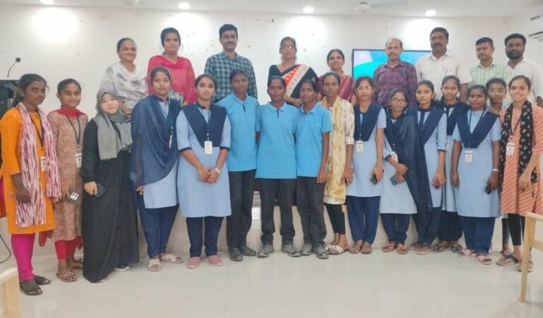 Faculty members and students particiapted in drug awareness programme held in Women's degree college in Karimnagar on Wednesday.