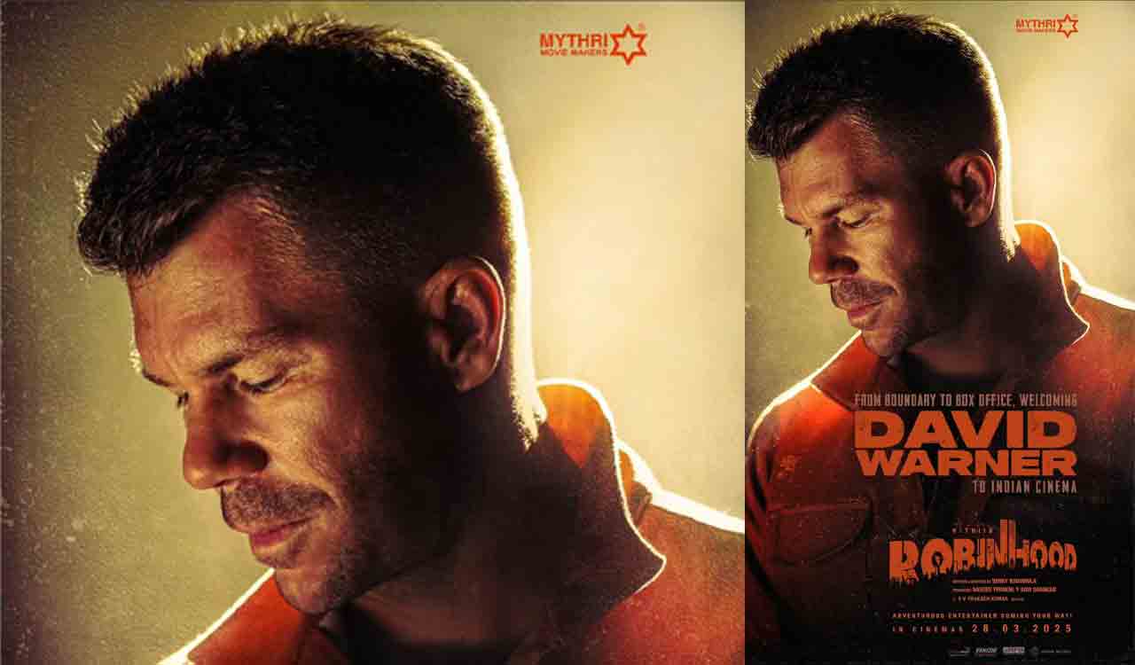 Australian cricketer David Warner’s look from Telugu film Robinhood unveiled