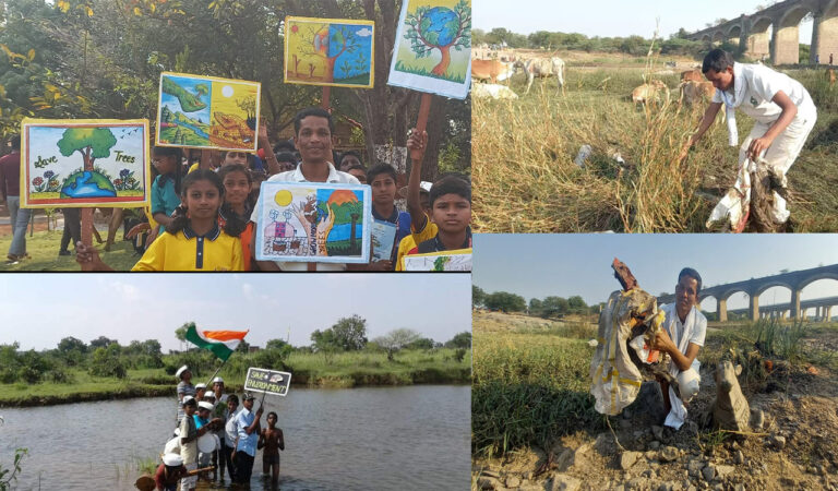 Gnaneshwar planted 1,000 trees at Edupayala Temple in Medak district besides throwing 8,000 seed balls along the river bank with the support of the forest department. He along with some volunteers collected a tractor load of plastic in the river Manjeera at Edupayala in a day.