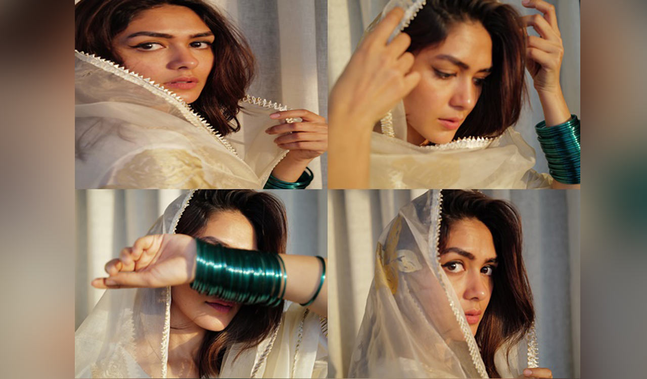 Mrunal Thakur channels her inner ‘swarg se utri kokil kanthi apsara’