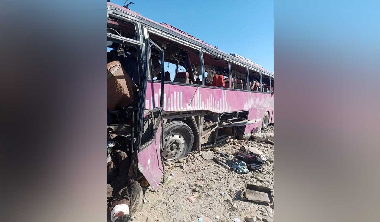 Bomb targeting bus carrying security forces kills 5 in Pakistan