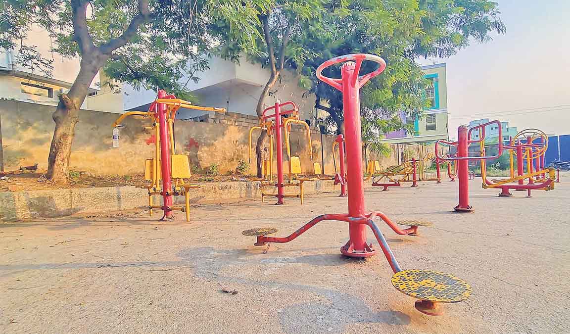 Telangana: Maintenance of parks left to the wind in Mancherial