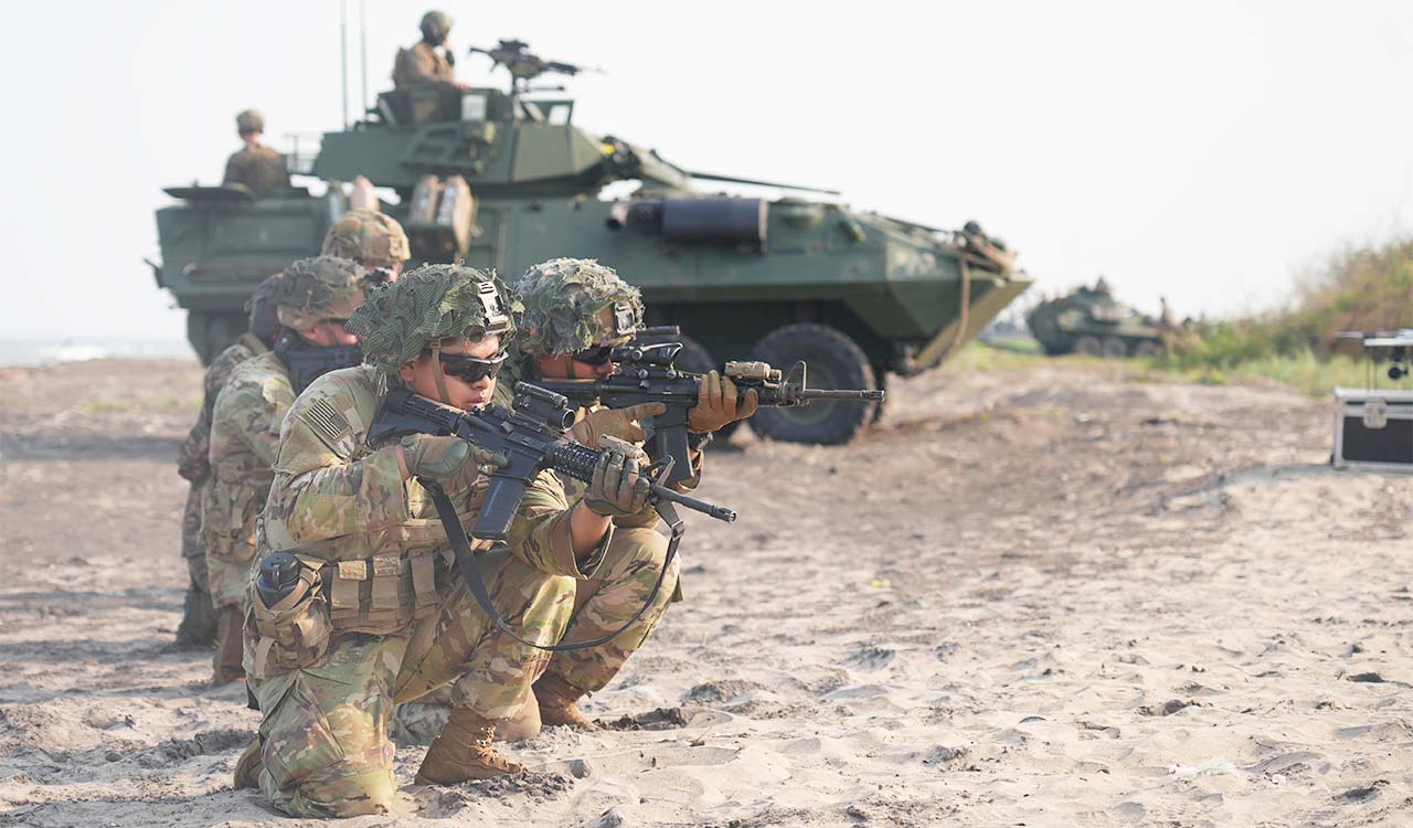 US, Indian troops hold large-scale joint landing drill on Kakinada Beach in Andhra Pradesh