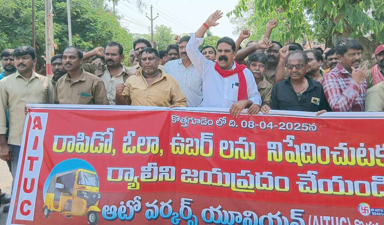 Auto rickshaw drivers oppose Rapido, Ola, Uber operations in Telangana’s Kothagudem