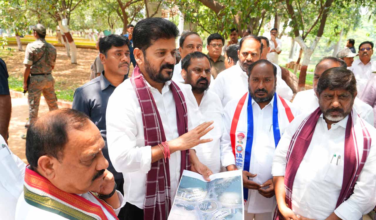 CM Revanth Reddy inspects Necklace Road site for Jyotirao Phule Statue installation