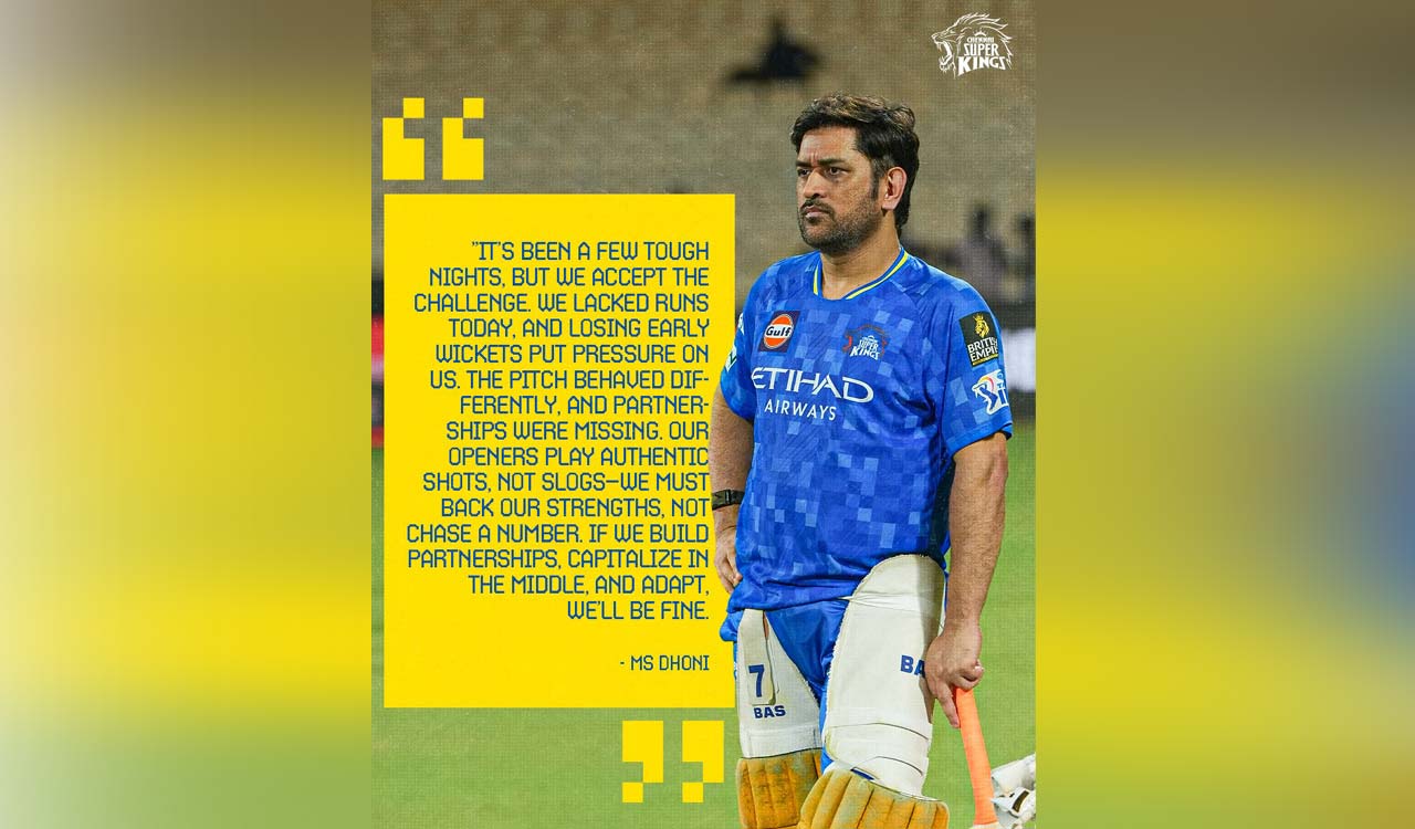 Dhoni urges calm and clarity after CSK’s defeat to KKR, stresses need for partnerships and patience