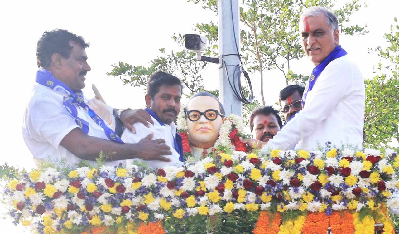 Congress acting against Ambedkar’s vision by halting schemes: Harish Rao