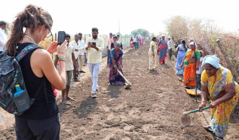 Foreign delegation inspects MNREGS works in Telangana's Sangareddy village