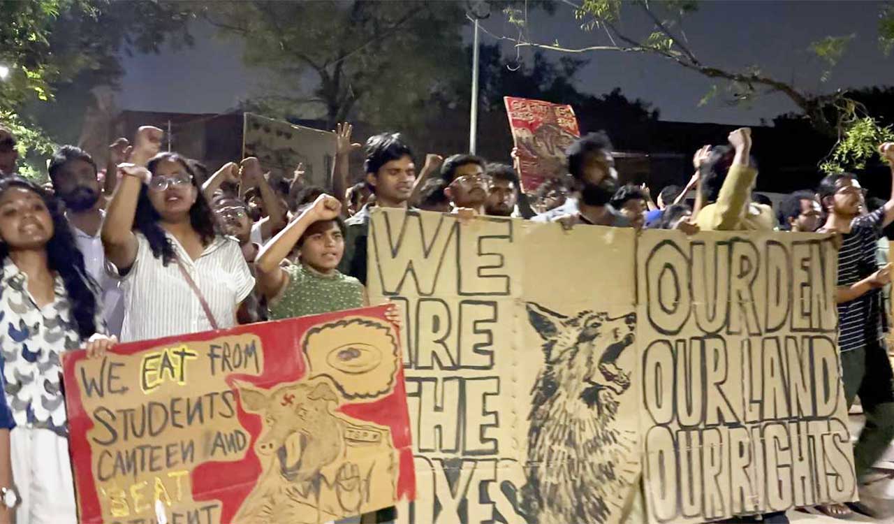 Watch: ‘Rally for resistance’ on UoH campus seeks release of detained students
