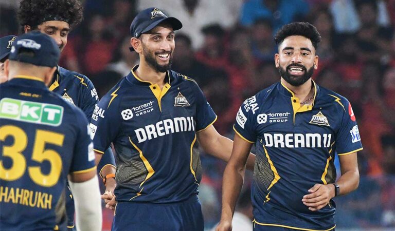 Sunrises Hyderabad suffer fourth straight loss as Gujarat's Mohammed Siraj claims four wickets