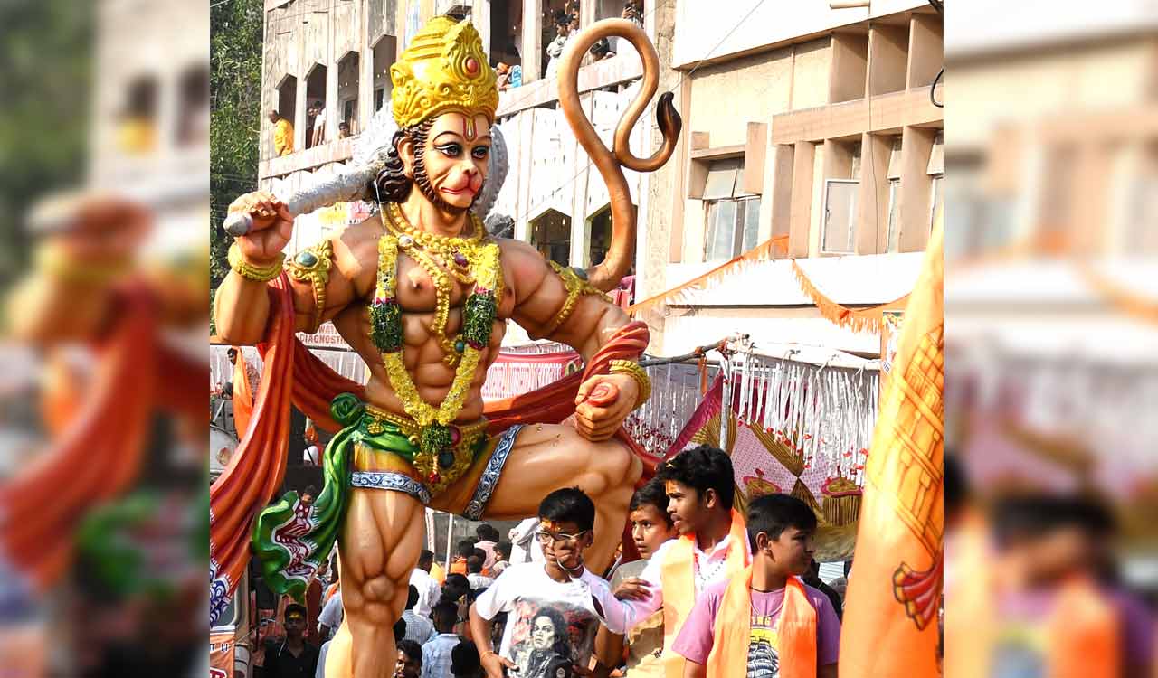 Hyderabad: Massive turnout for Sri Ramanavami Shobha Yatra; Tight security in place