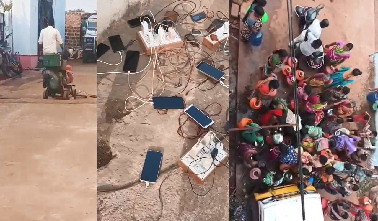 Watch: Villagers arrange generator for water, phone charging amid power outage in Vikarabad