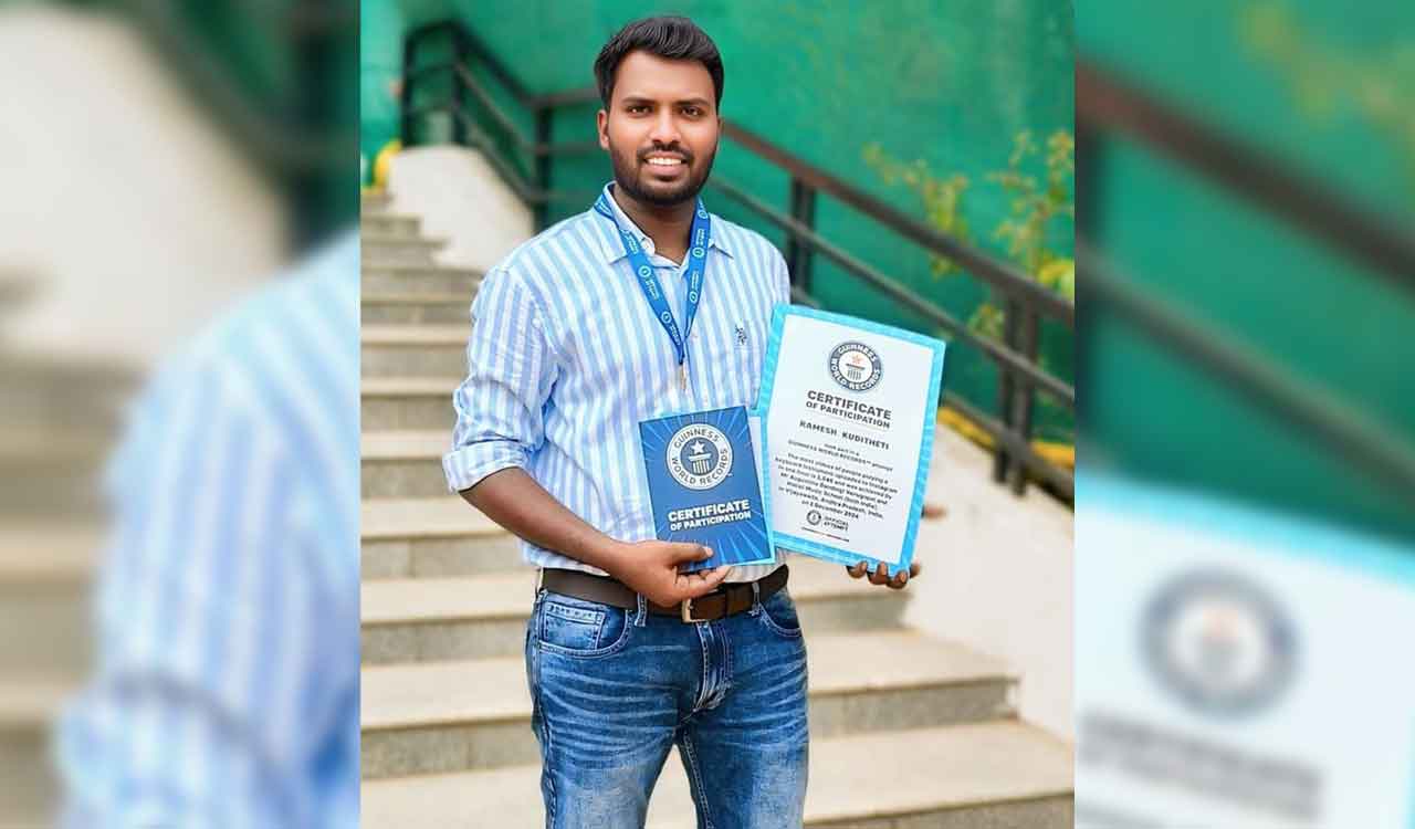 Kothagudem youngster secures place in Guinness Book of World Records