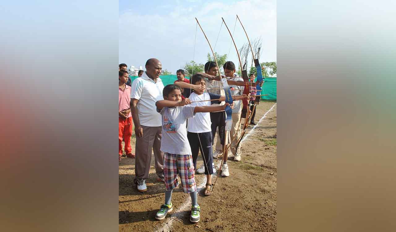 Dronacharya of archers take a bow