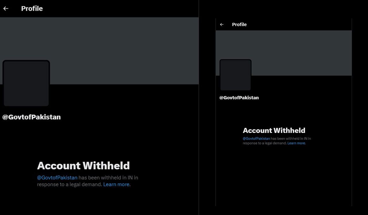 Pakistan government’s official X handle withheld in India